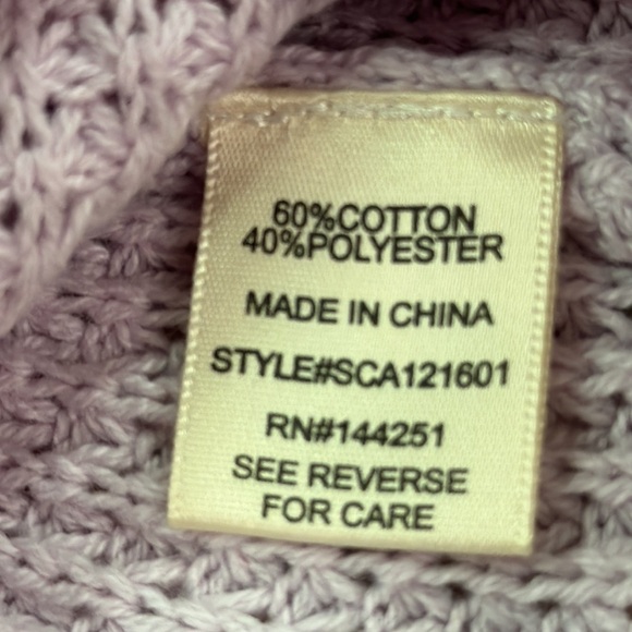 Sincerely Jules Adjustable Lavender Longsleeve Double Vneck Knit Cropped Sweater - Picture 8 of 8